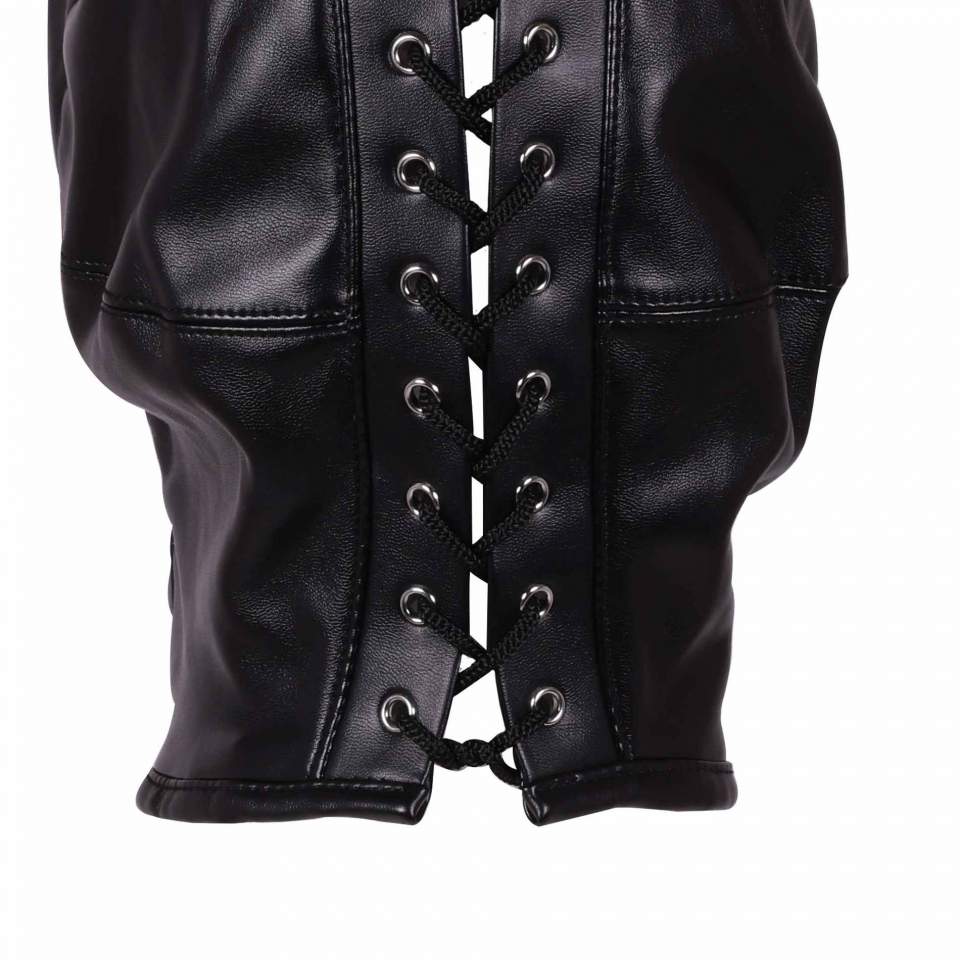 Maska regulowana z otworem na oczy i usta + peruka kucyka w kolorze blond