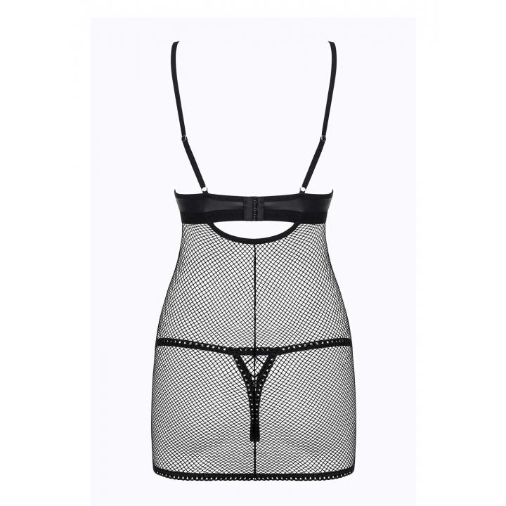 Czarna koszulka Obsessive Redella w komplecie ze stringami
