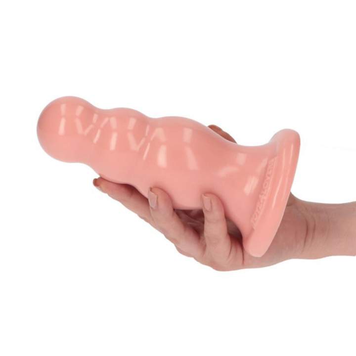 Korek analny z przyssawką w kolorze cielistym o rosnącej średnicy- 15cm