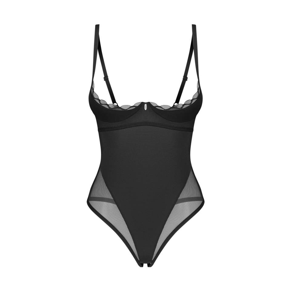 Klasyczne czarne otwarte body Obsessive Stelisa