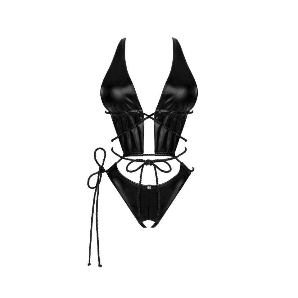 Niezwykle seksowne otwarte body  typu wet look Obsessive Cordellis