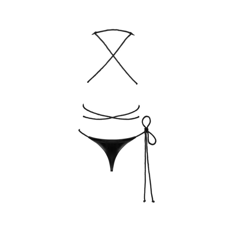 Niezwykle seksowne otwarte body  typu wet look Obsessive Cordellis