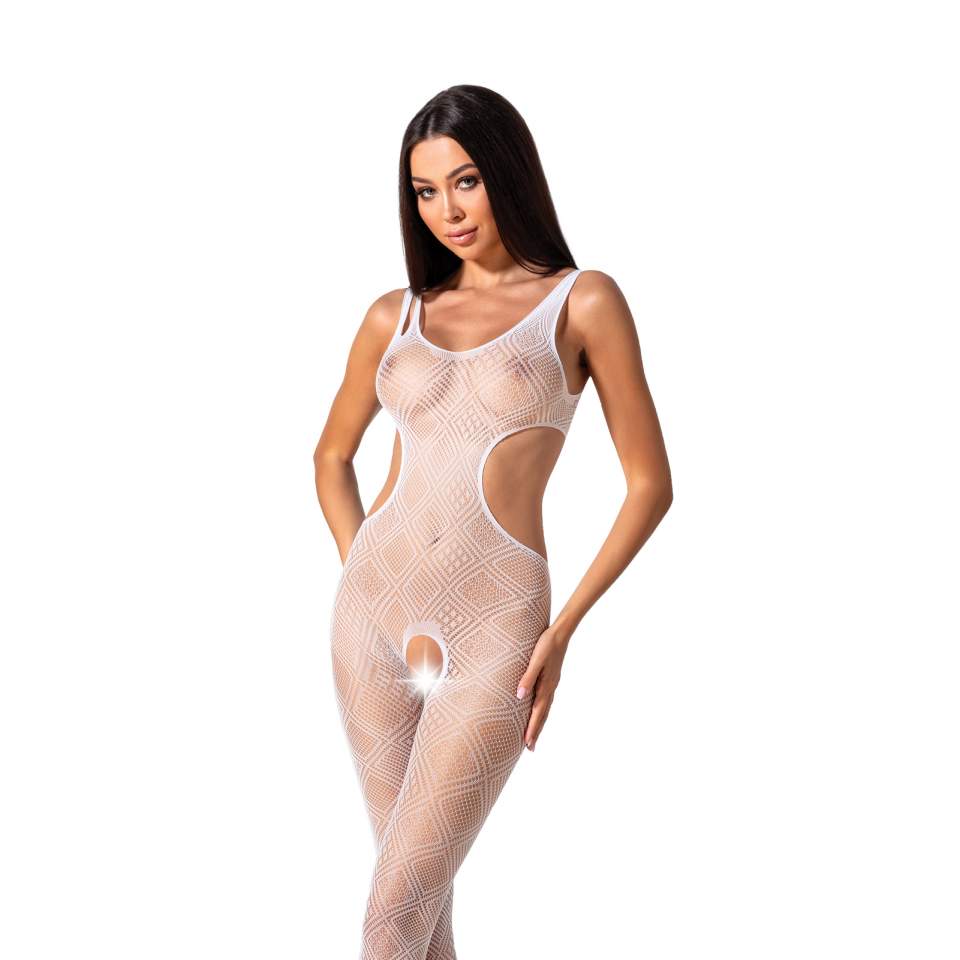 Seksowny biały bodystocking marki Passion BS085