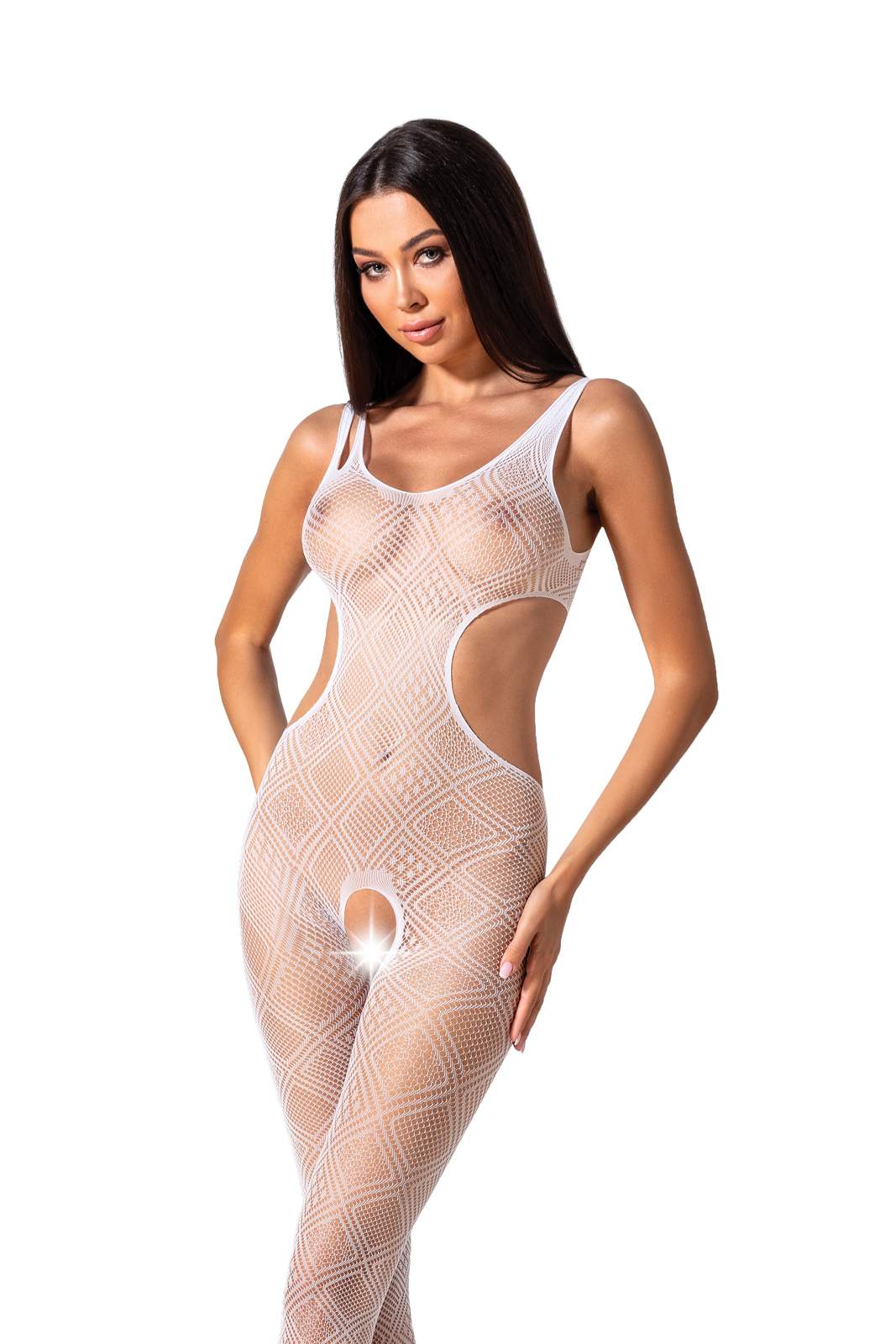 Seksowny biały bodystocking marki Passion BS085