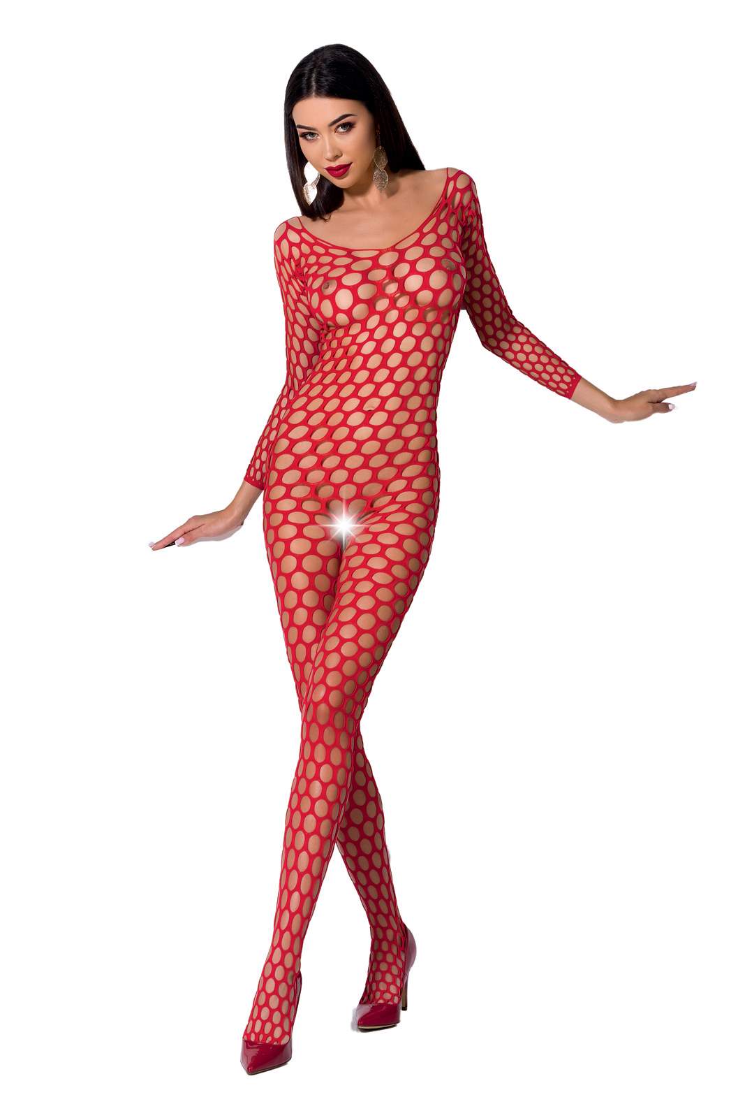 Czerwone bodystocking Passion BS077