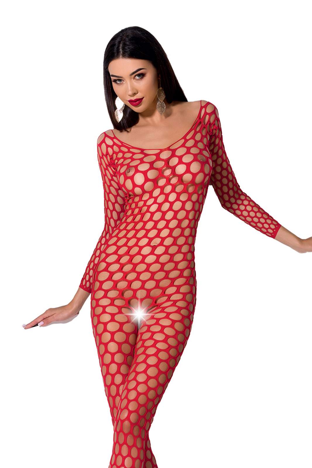 Czerwone bodystocking Passion BS077