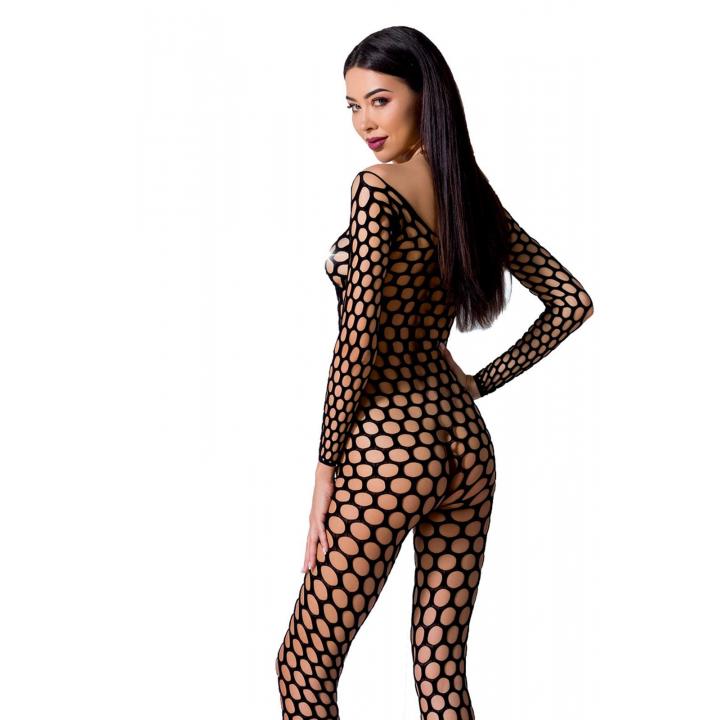 Czarne bodystocking z otwartym krokiem Passion BS077