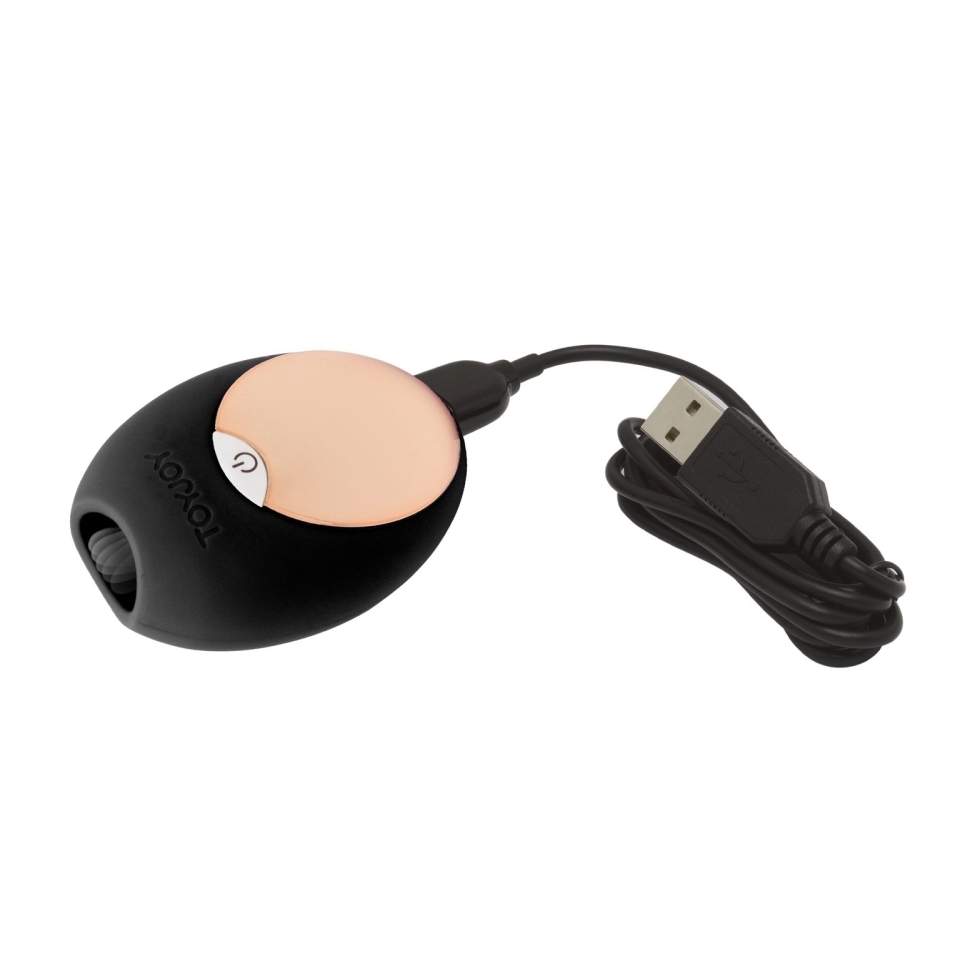 Elegancki czarny masażer łechtaczki imitujący ruch lizania