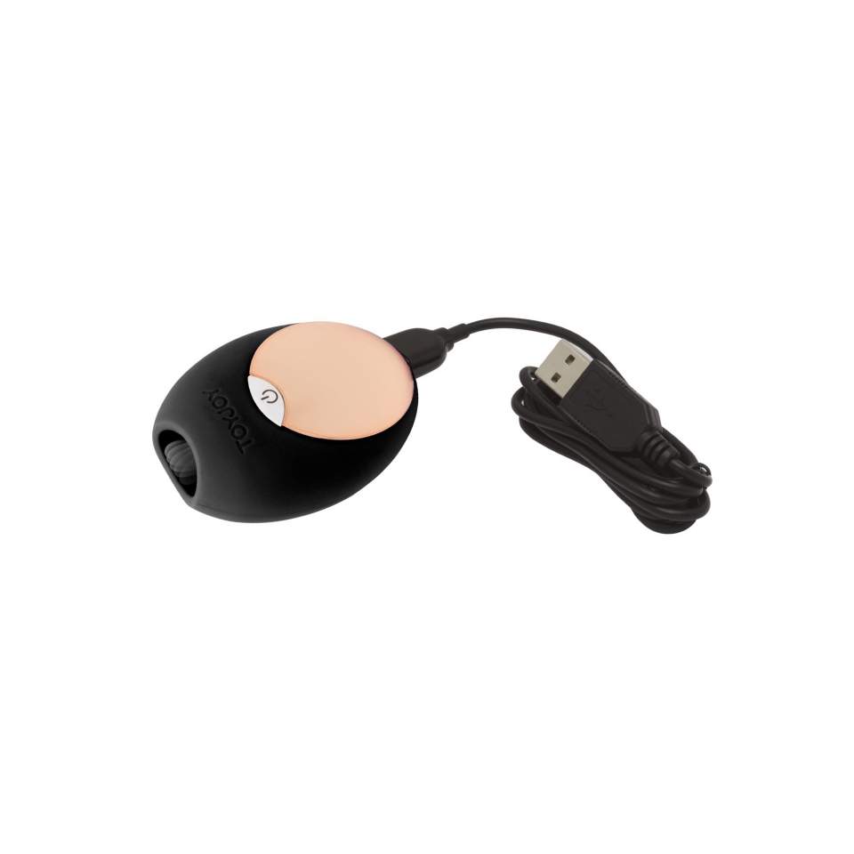 Elegancki czarny masażer łechtaczki imitujący ruch lizania