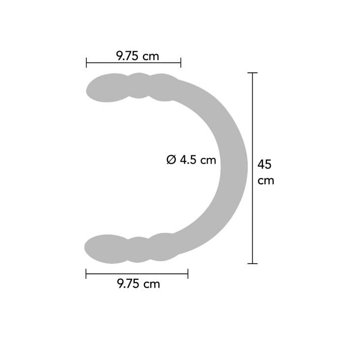 Podwójne dildo o zakrzywionym kształcie i elastycznej konstrukcji - 45cm