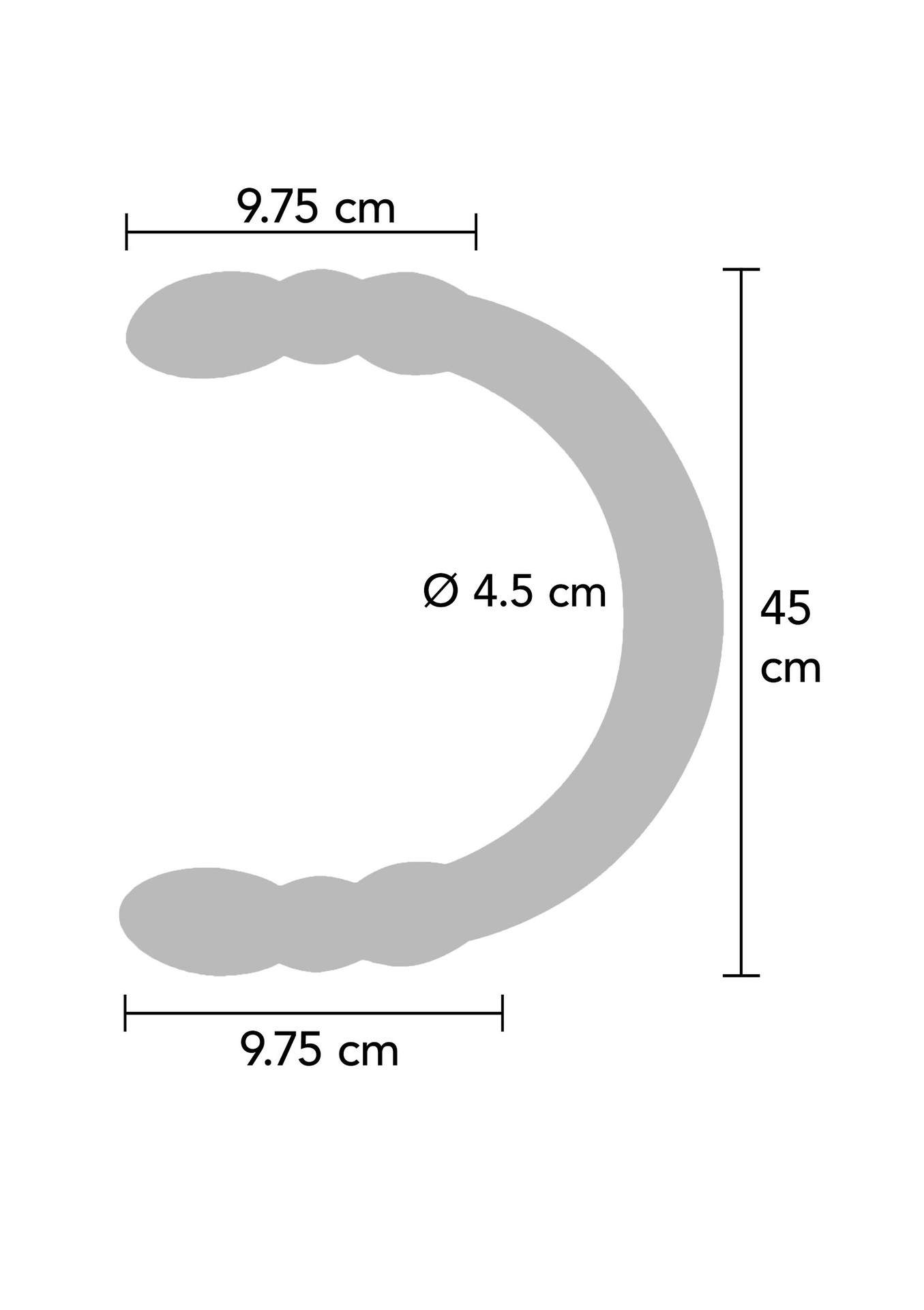 Podwójne dildo o zakrzywionym kształcie i elastycznej konstrukcji - 45cm