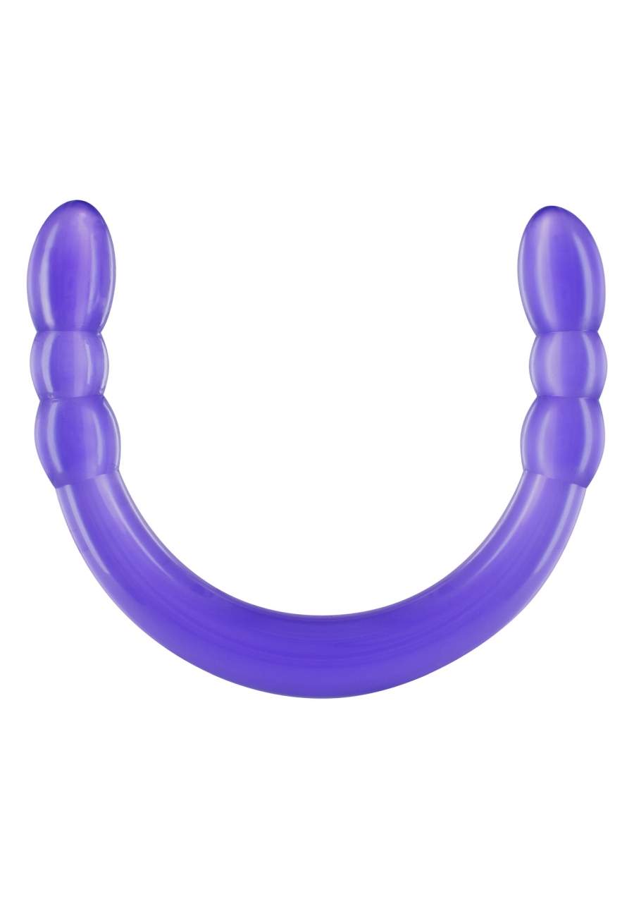 Podwójne dildo o zakrzywionym kształcie i elastycznej konstrukcji - 45cm