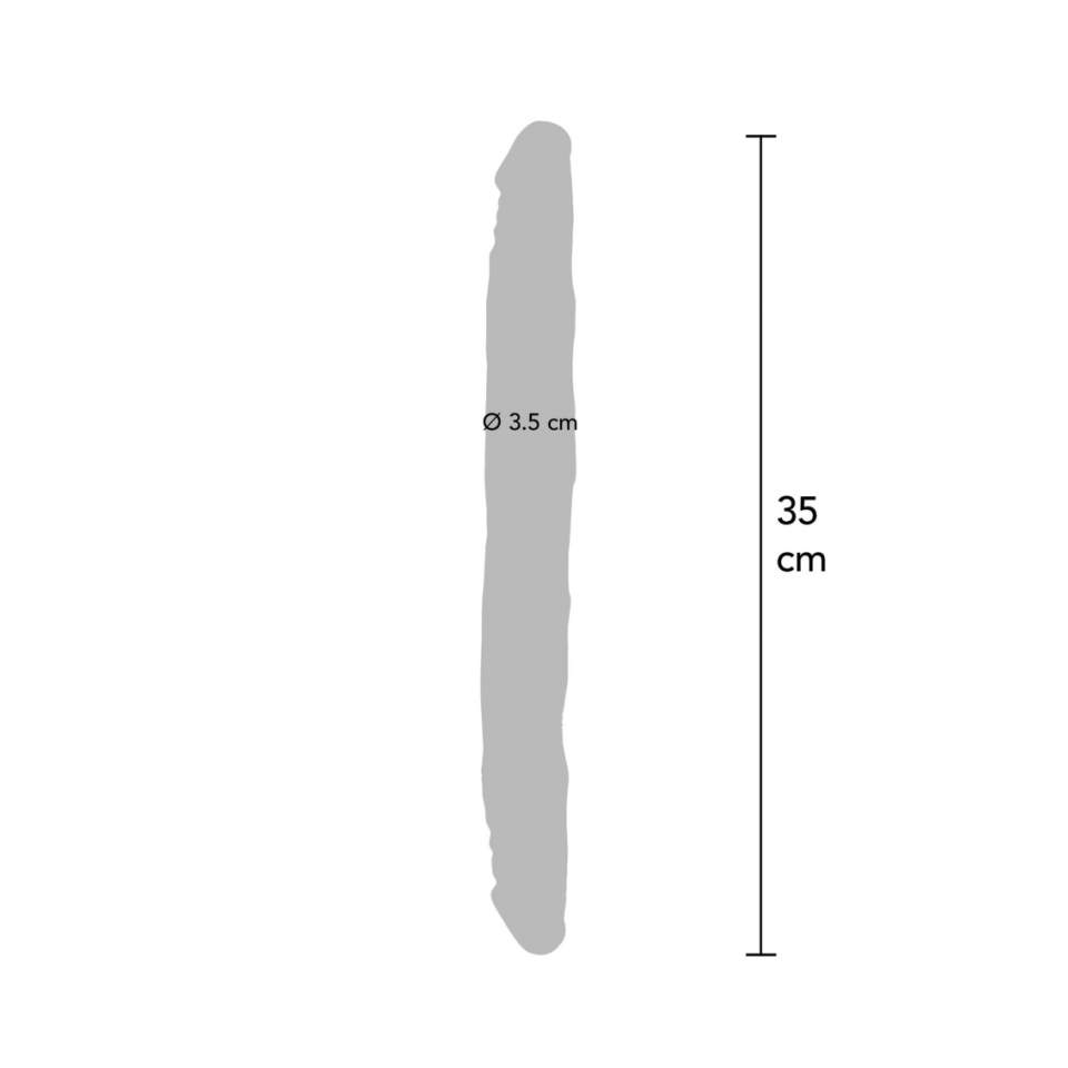 Elastyczne dildo 2w1 w kolorze cielistym do zabawy solo i w parze - 35cm