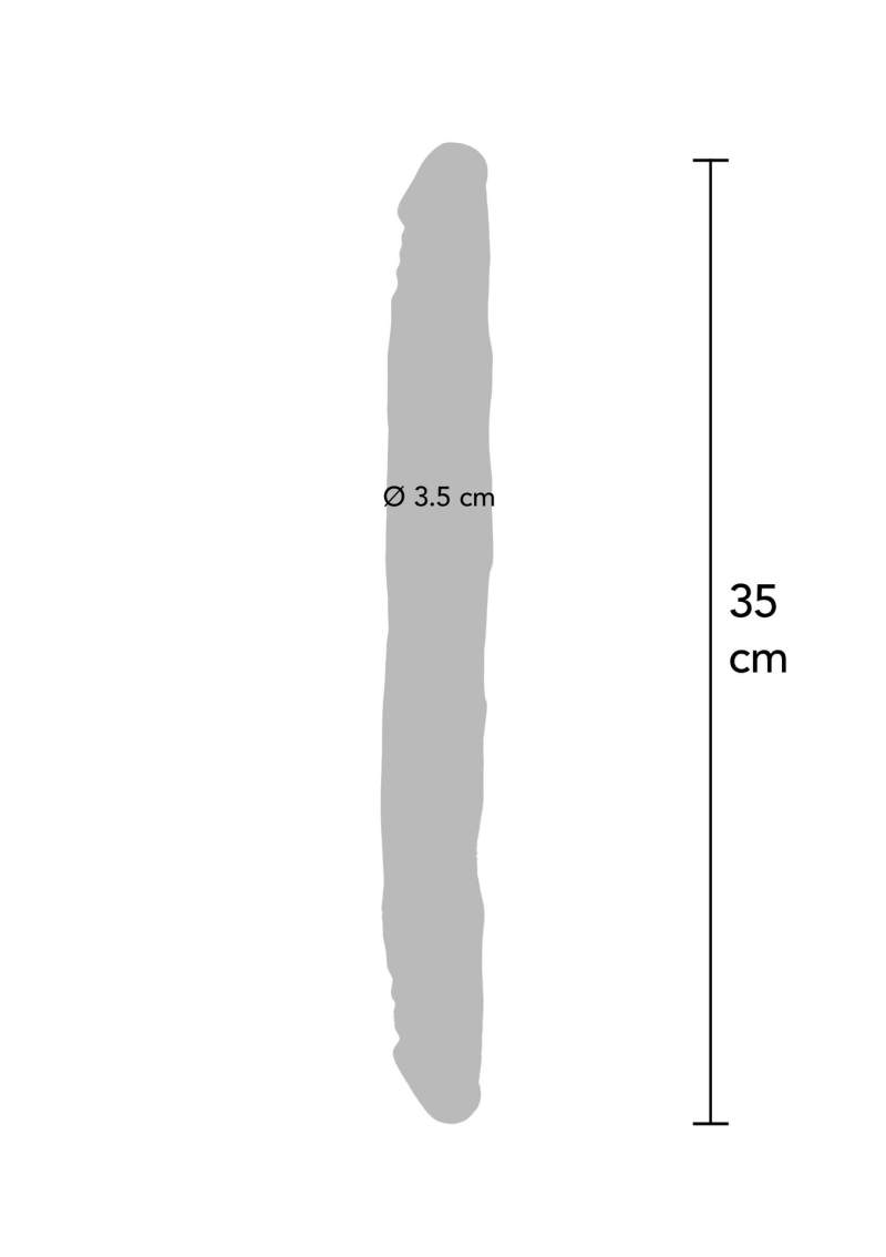 Elastyczne dildo 2w1 w kolorze cielistym do zabawy solo i w parze - 35cm