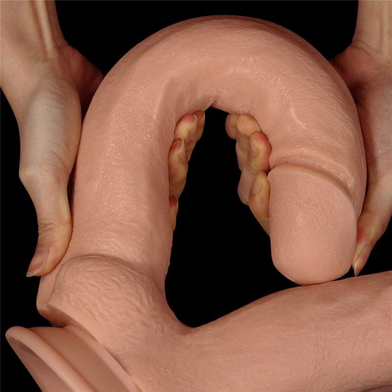 Realistyczne, dwustronne dildo King Size 2w1 z przyssawką- 30,5cm