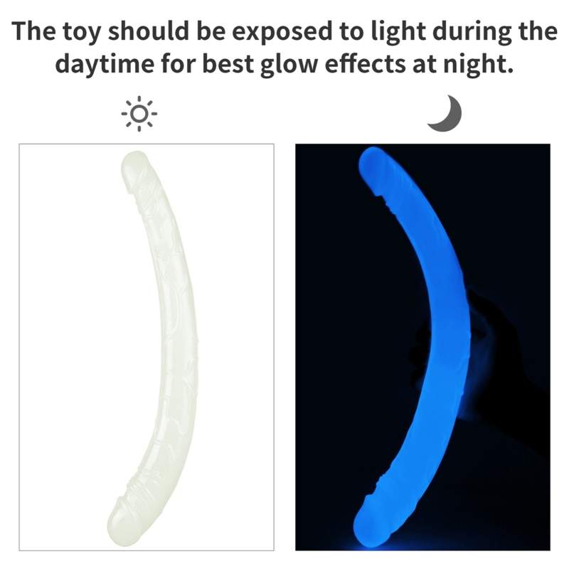 Dwustronne dildo świecące w ciemości- 37cm