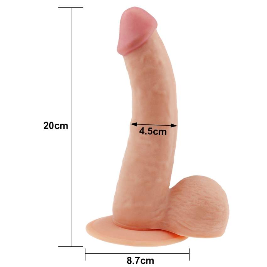 Realistyczne dildo z jądrami i przyssawką- 20m