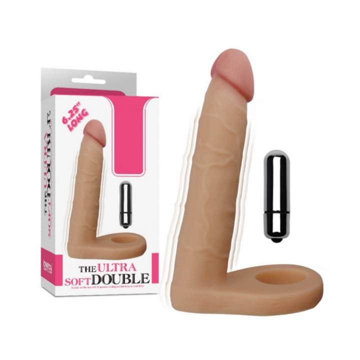 Realistyczne wubrujące dildo analne z paskiem typu strap-on - 16cm