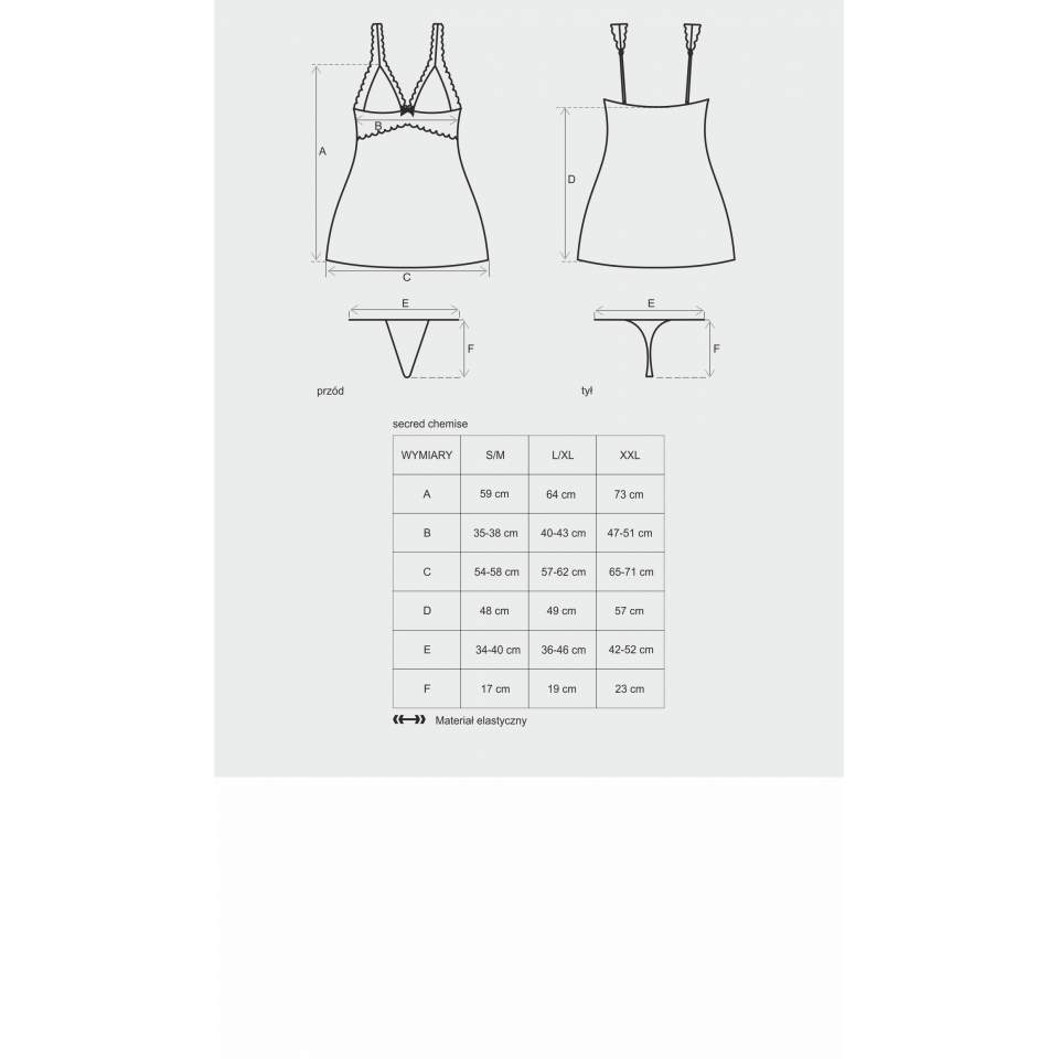 Satynowa czerwona koszulka Obsessive Secred w komplecie ze stringami