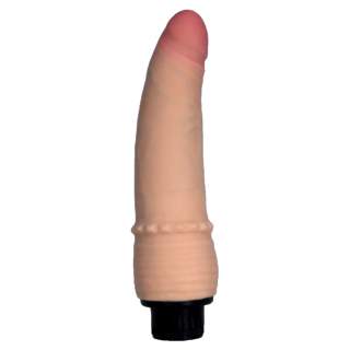 Realistyczne cieliste dildo z cyber skóry z przyssawką i regulowaną prędkością wibracji – 18cm