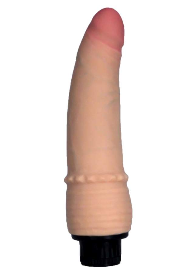 Realistyczne cieliste dildo z cyber skóry z przyssawką i regulowaną prędkością wibracji – 18cm