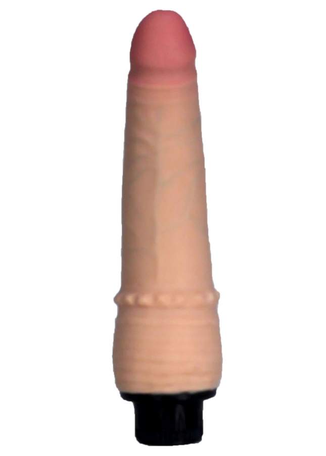 Realistyczne cieliste dildo z cyber skóry z przyssawką i regulowaną prędkością wibracji – 18cm