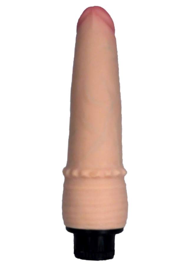Realistyczne cieliste dildo z cyber skóry z przyssawką i regulowaną prędkością wibracji – 18cm