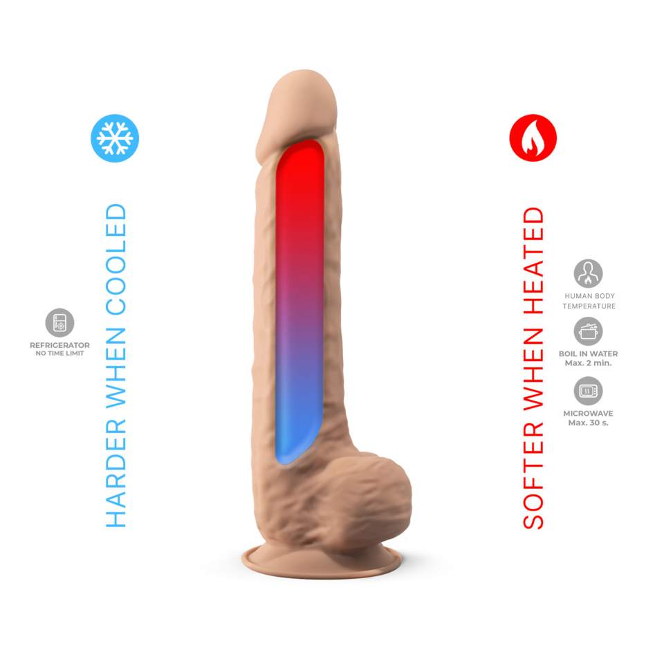 Dildo z realistyczną silikonową skórą z jądrami i przyssawką - 26,6cm