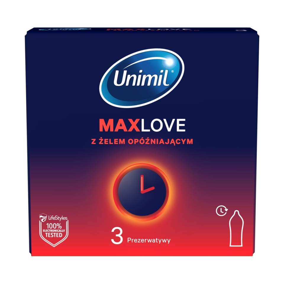 Prezerwatywa z żelem opóźniającym wytrysk Unimil Time Control 3zt.