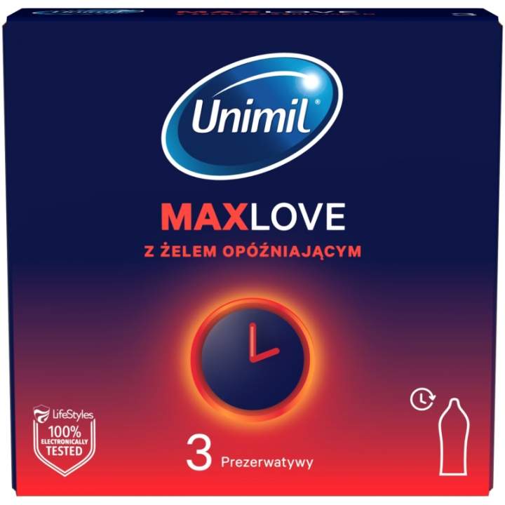 Prezerwatywa z żelem opóźniającym wytrysk Unimil Time Control 3zt.