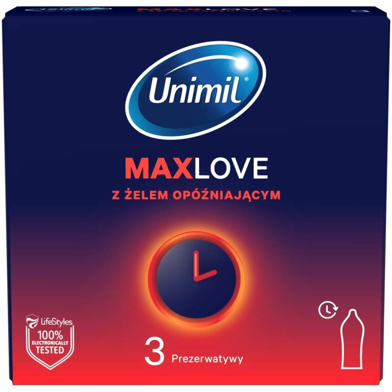 Prezerwatywa z żelem opóźniającym wytrysk Unimil Time Control 3zt.