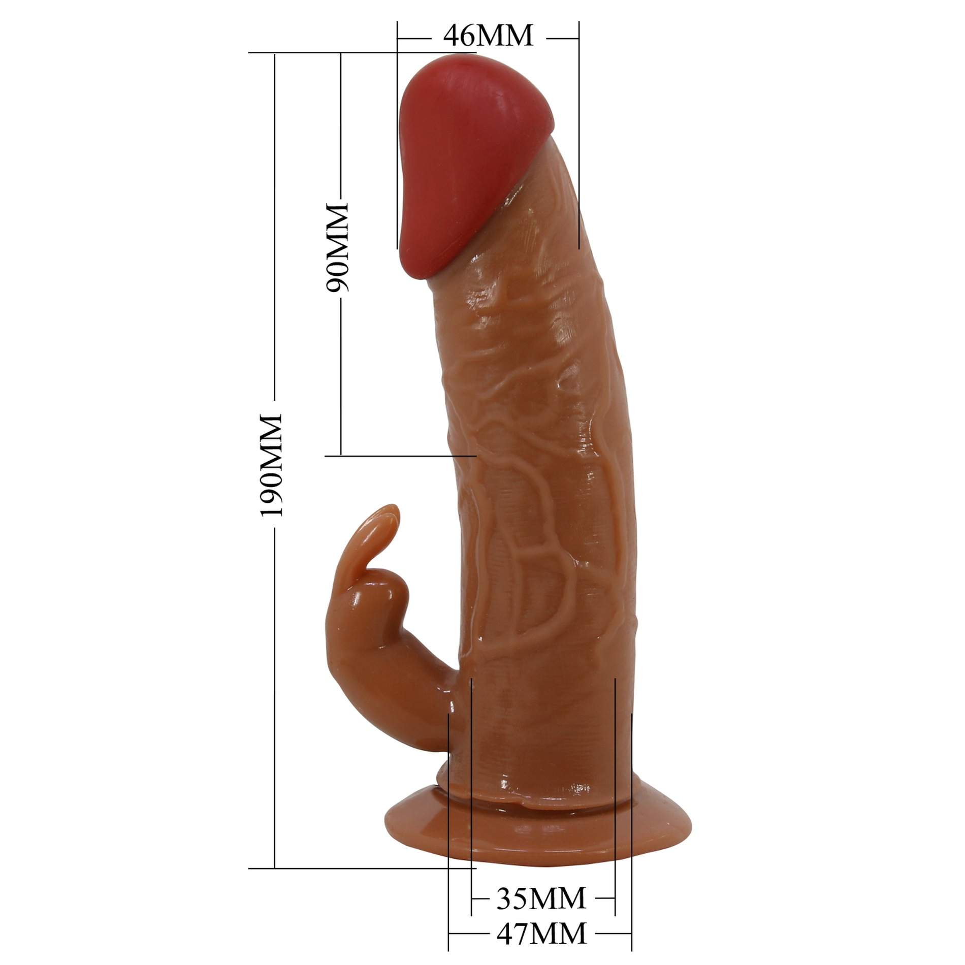 Strap-on regulowany z realistycznym dildo króliczkiem + wibracje