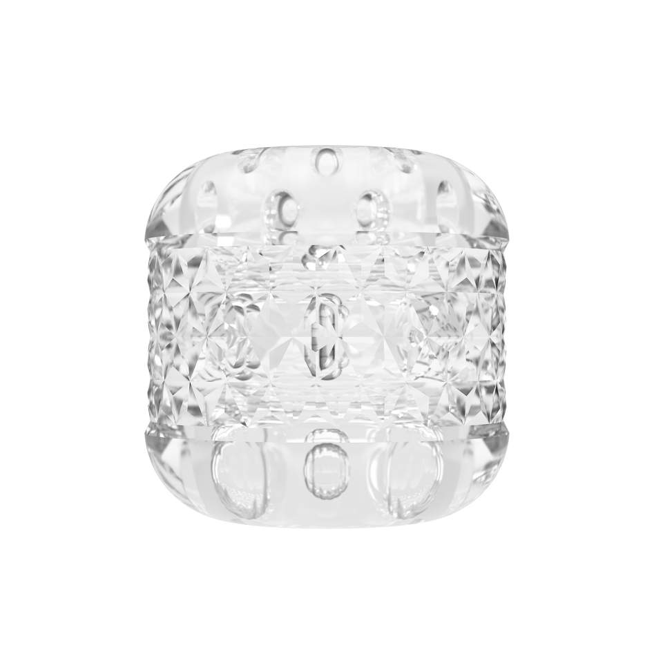 Transparentny masturbator dla mężczyzn z ciasnym kanał z dziesiątkami miękkich wypustek 01