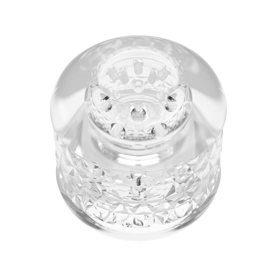 Transparentny masturbator dla mężczyzn z ciasnym kanał z dziesiątkami miękkich wypustek 01