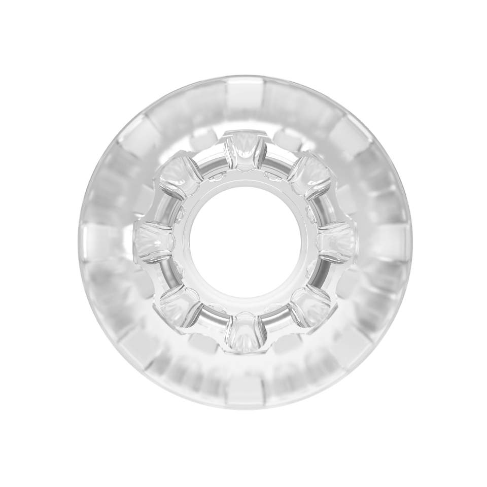 Transparentny masturbator dla mężczyzn z ciasnym kanał z dziesiątkami miękkich wypustek 02