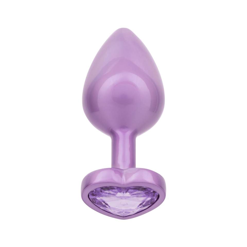 Elegancki fioletowy korek analny z kryształkiem - rozmiar L