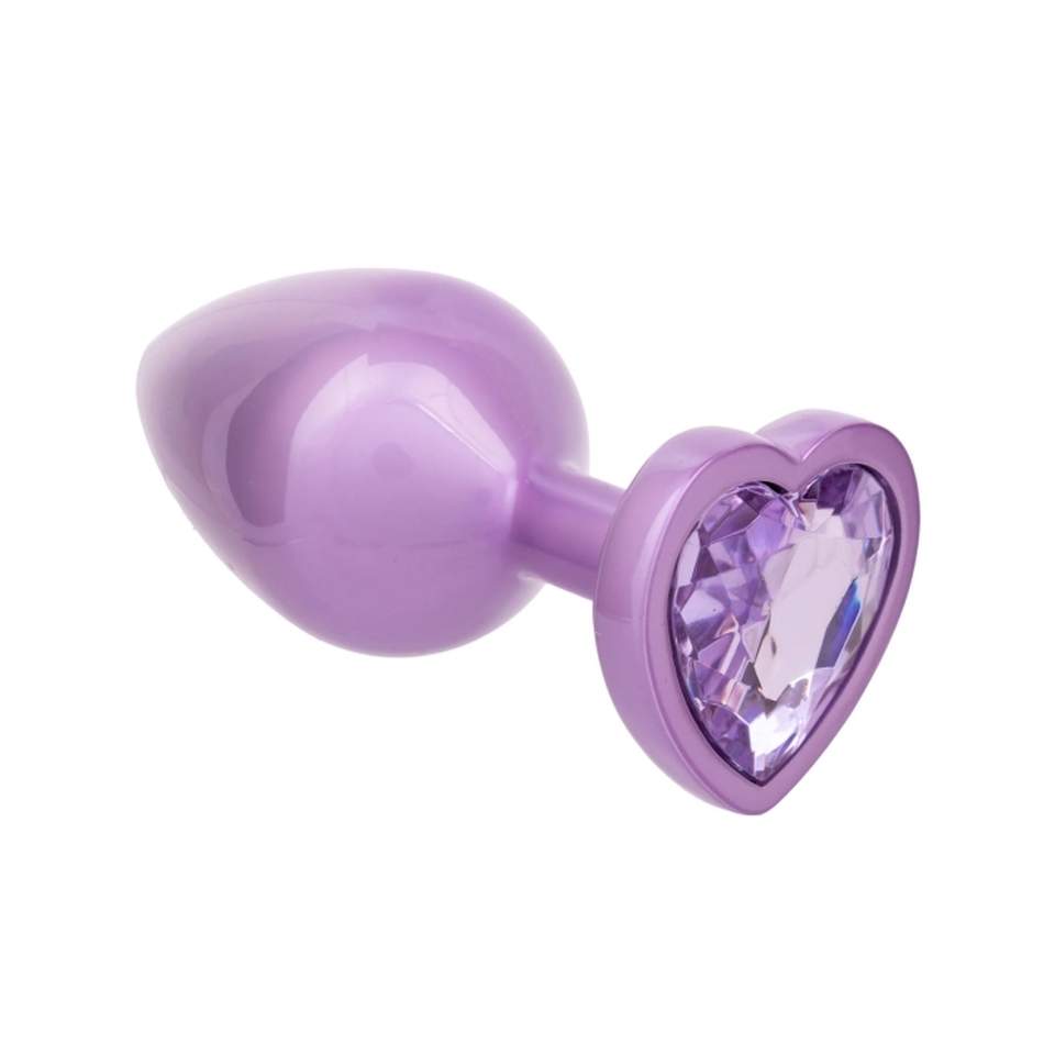 Elegancki fioletowy korek analny z kryształkiem - rozmiar L