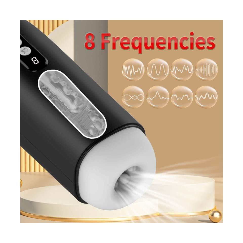 Masturbator dla mężczyzn z fuckcją ssania i efektami dźwiękowymi – 8 trybów