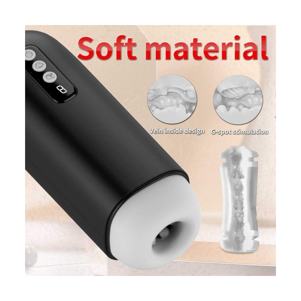 Masturbator dla mężczyzn z fuckcją ssania i efektami dźwiękowymi – 8 trybów