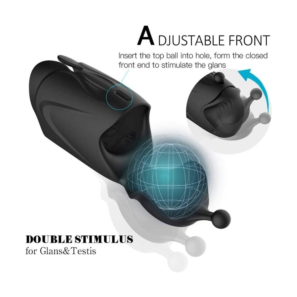 Masturbator z funkcją pchania i wibracjami - dwa mocne silniki