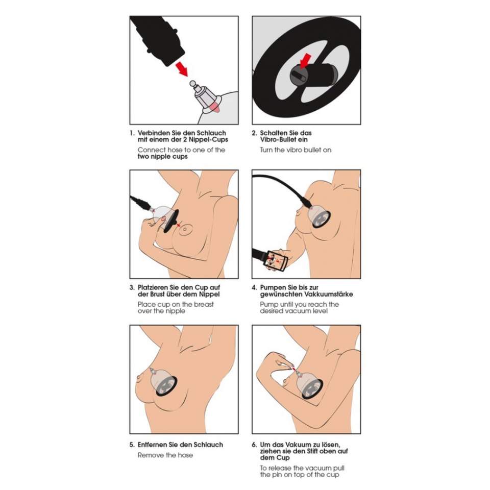 Pompka do sutków z wbudowanym mini wibratorem