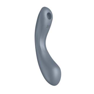 Wibrator wielofunkcyjny 3w1: do stymulacji łechtaczki oraz punkt G - Satysfyer Curvy w kolorze szarym