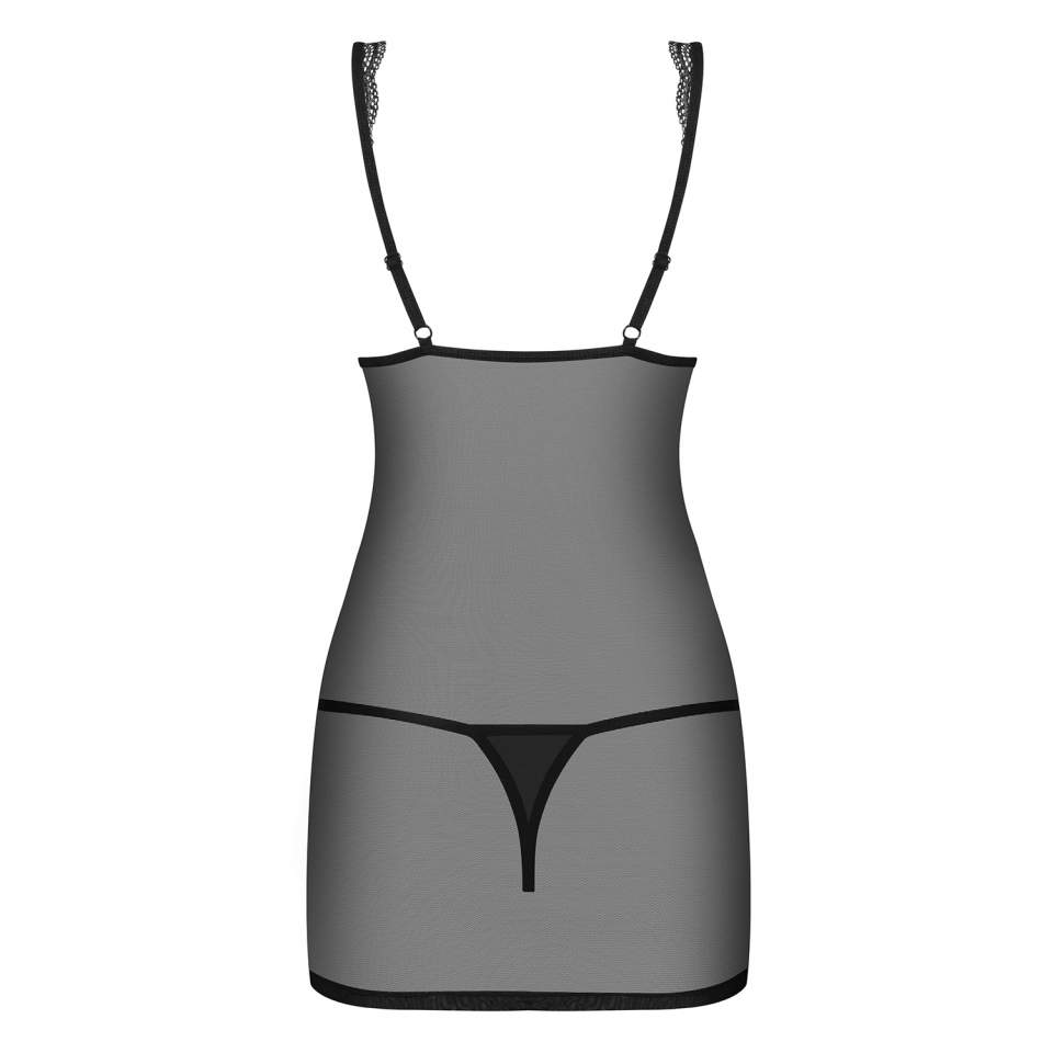 Zmysłowa czarna koszulka Obsessive 869-CHE-1 + stringi