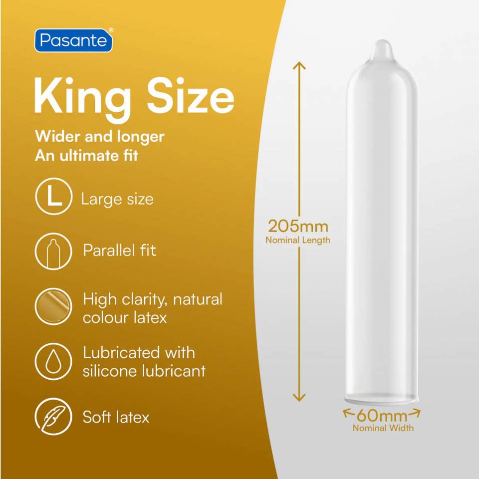 Pasante King Size – prezerwatywy szersze i dłuższe: 3 sztuki