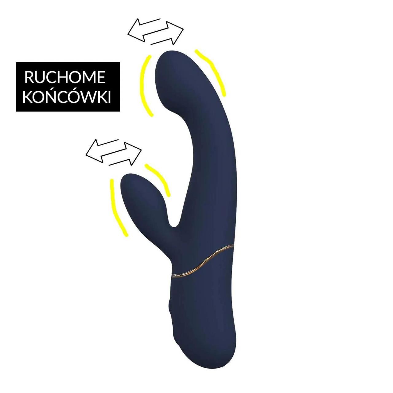 Wibrator króliczek z ruchomą główką do stymulacji łechtaczki i punktu G