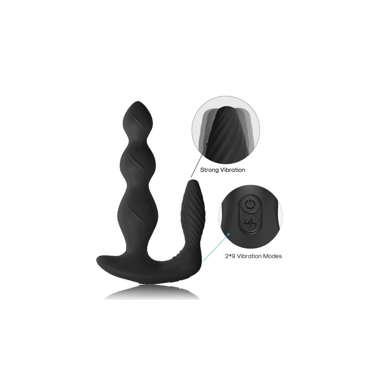 Wodoodporny stymulator punktu P (prostaty) oraz łechtaczki, sterowany pilotem