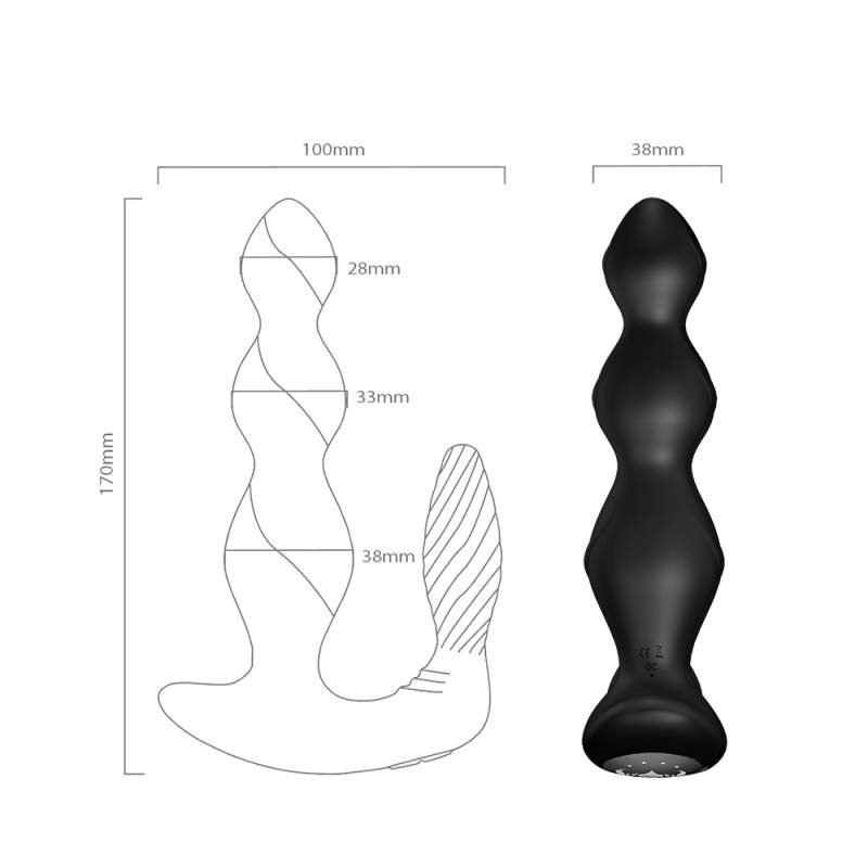 Wodoodporny stymulator punktu P (prostaty) oraz łechtaczki, sterowany pilotem