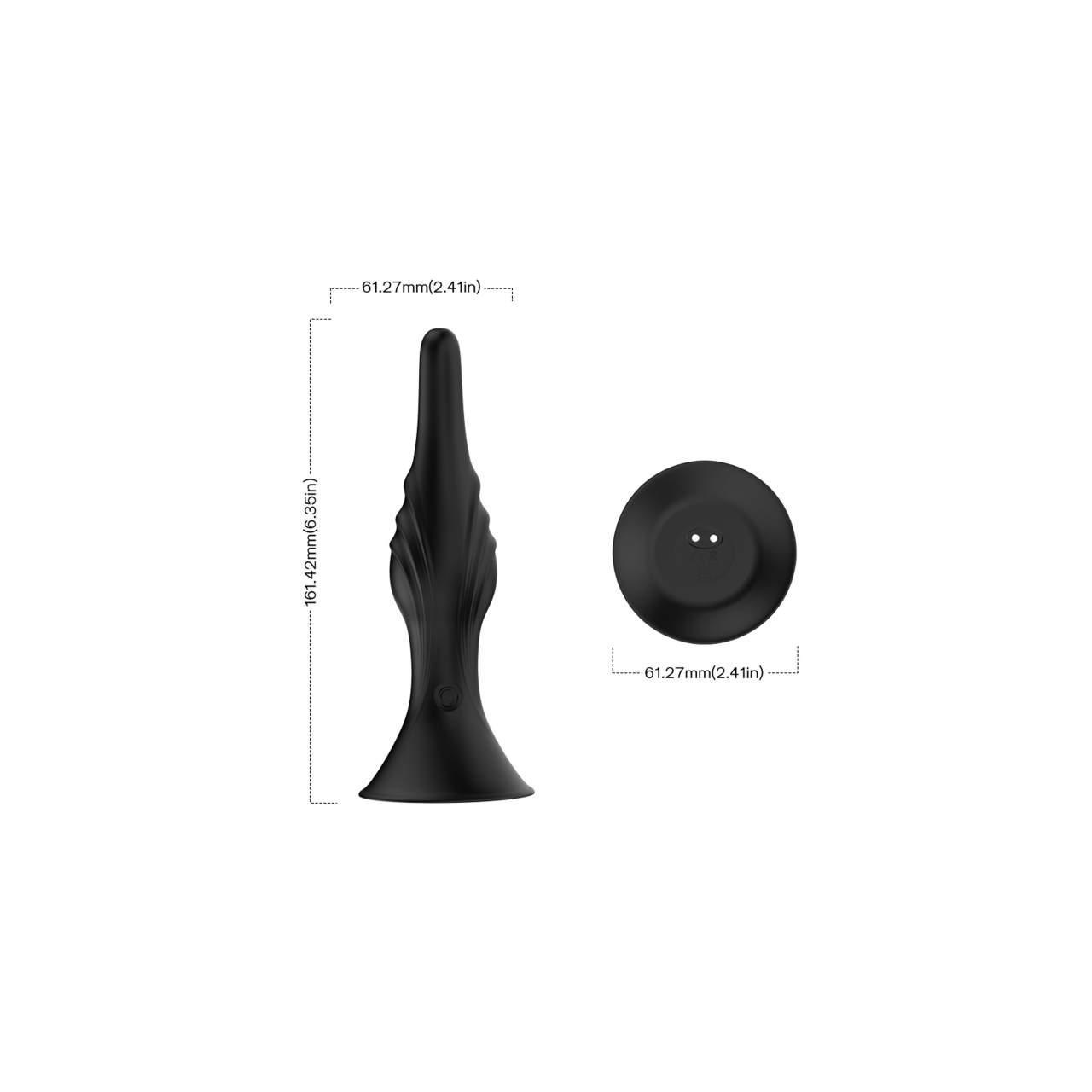 Korek analny silikonowy, wodoodporny z przyssawką - 9 trybów potężnych wibracji