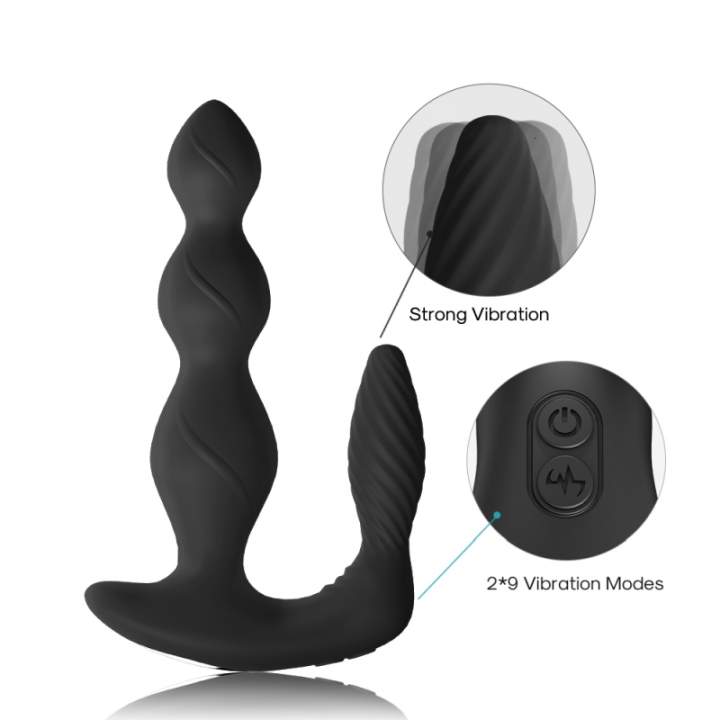 Wodoodporny stymulator punktu P (prostaty) oraz łechtaczki, sterowany pilotem