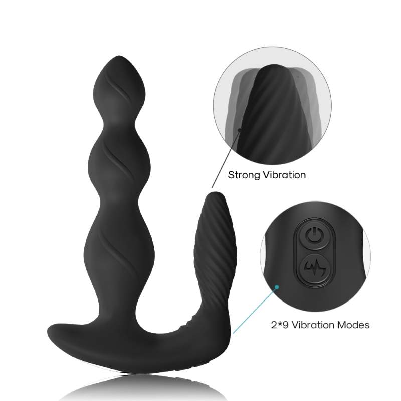 Wodoodporny stymulator punktu P (prostaty) oraz łechtaczki, sterowany pilotem
